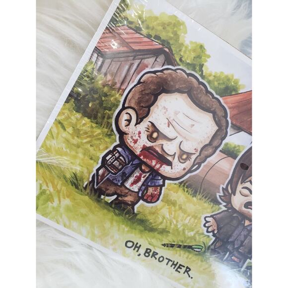 Loot Crate Walking Dead Zombie Picture Print Daryl Dixon Toy Decor mancave gift - Picture 3 of 5